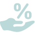 Hand percentage icon