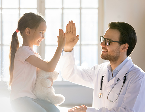 Young girl seeing doctor for check-up